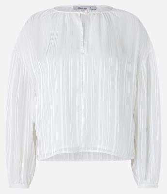 Blusa em Chiffon com Manga 3/4 e Fio Tinto Metalizado