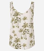 Blusa Sem Manga em Viscolinho com Coqueiros Estampados - 1