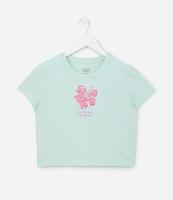 Camiseta Curta Infantil com Bordado em Paetês - Tam 5 a 14 Anos - 1