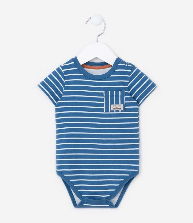 Body Infantil com Bolsinho e Listras - Tam 0 a 18 meses - 1