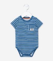 Body Infantil com Bolsinho e Listras - Tam 0 a 18 meses - 1