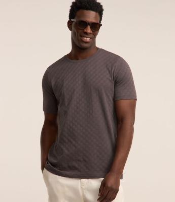 Camiseta em Algodão com Textura