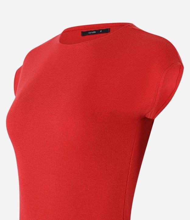 Blusa Canelada em Ribana com Manga Sem Cava - 1