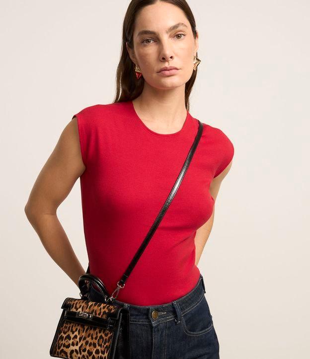 Blusa Canelada em Ribana com Manga Sem Cava - 3