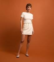 Saia Curta em Sarja com Brilhos e Corte a Laser - 1