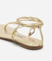 Rasteira em PU Fio Flat com Amarração - 1