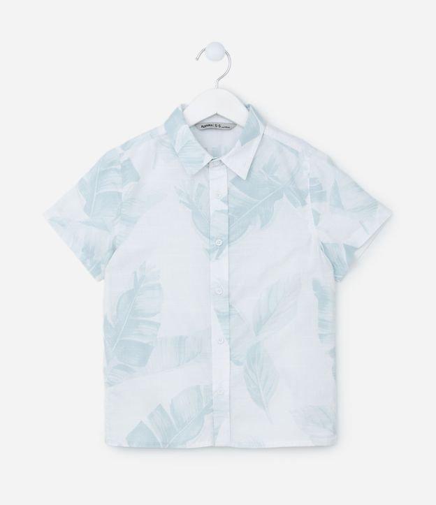 Camisa Infantil com Estampa Folhagens - Tam 5 a 14 Anos - 1
