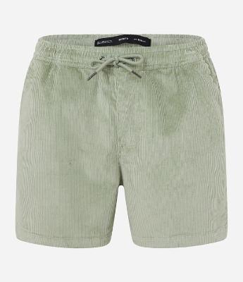 Bermuda em Veludo Cotelê com Cós Elástico e Cordão