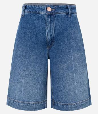 Bermuda Jorts em Jeans com Cintura Média