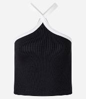 Blusa em Ribana com Alça Cruzada Contrastante - 1