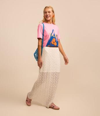 Saia Longa em Renda com Forro Curtinho