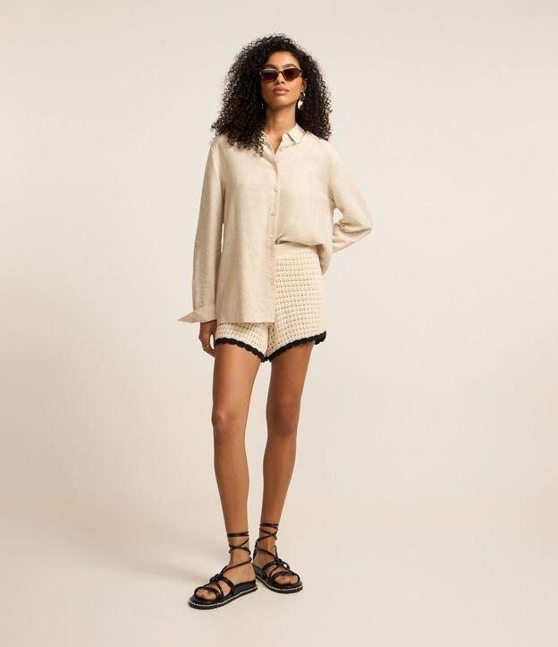 Short Curto em Tricô com Elástico na Cintura - 3