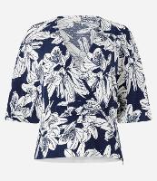 Blusa em Viscose com Devote Transpassado e Estampa Floral - 1