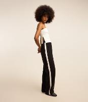 Calça Reta em Alfaiataria com Cós Elástico e Listra Lateral - 2