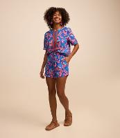 Short Runner em Viscose e Linho e Estampa de Tucanos - 1