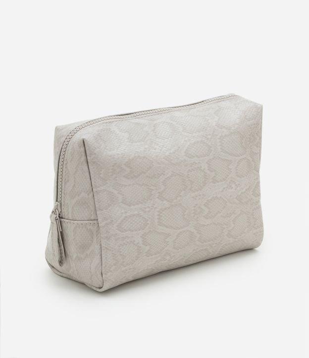 Nécessaire Trapézio Grande em Pu com Estampa de Cobra - 1