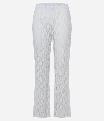 Calça Bailarina em Renda Texturizada e Cós Elástico