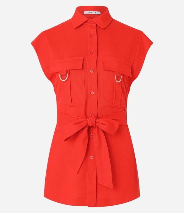 Camisa em Viscose com Bolsos Frontais - 1