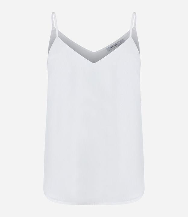 Blusa de Alça em Crepe com Decote V - 1