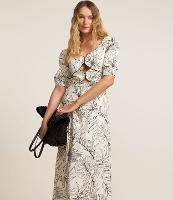 Vestido Midi em Viscolinho com Estampa Folhagens - 3