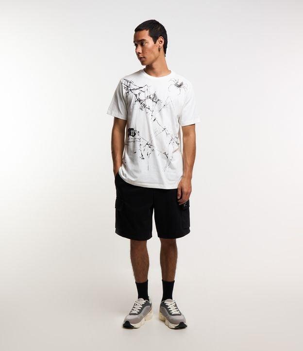 Bermuda Cargo em Moletom French Terry com Estampa Localizada - 1