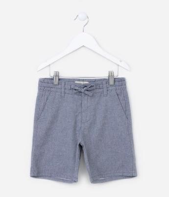 Bermuda Infantil em Sarja com Bolsos - Tam 5 a 14 Anos