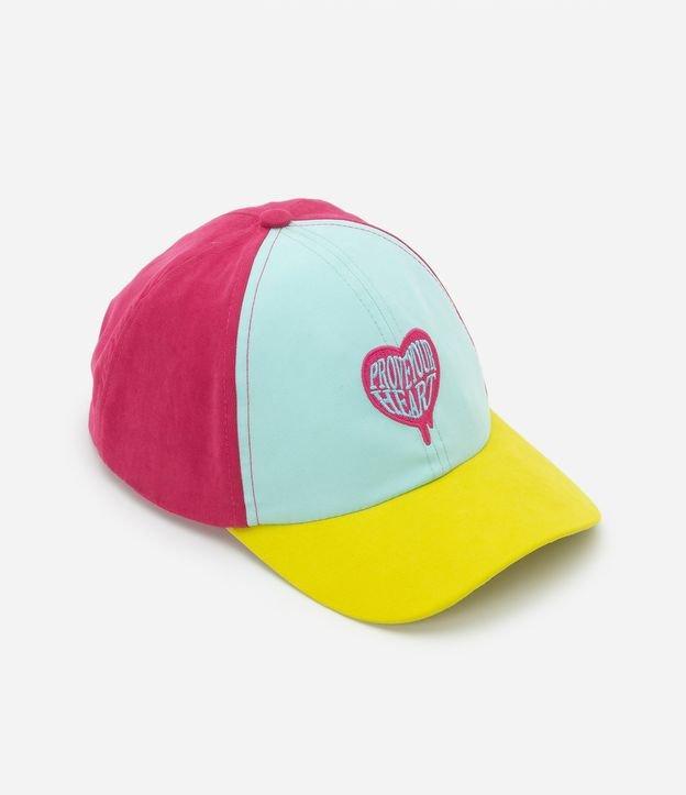 Boné Aba Curva Infantil com Estampa Coração - Tam Único - 1