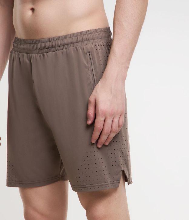 Bermuda Esportiva em Microfibra Pesada com Laser Cut - 1