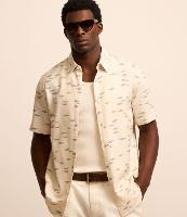 Camisa Regular em Voil com Estampa de Peixes - 1