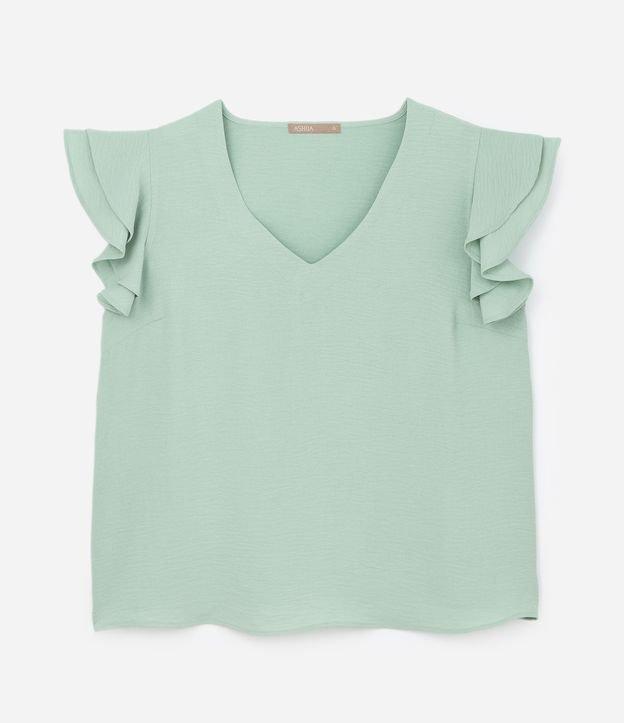 Blusa em Crepe com Babado Duplo no Ombro Curve & Plus Size - 1