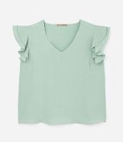 Blusa em Crepe com Babado Duplo no Ombro Curve & Plus Size - 1