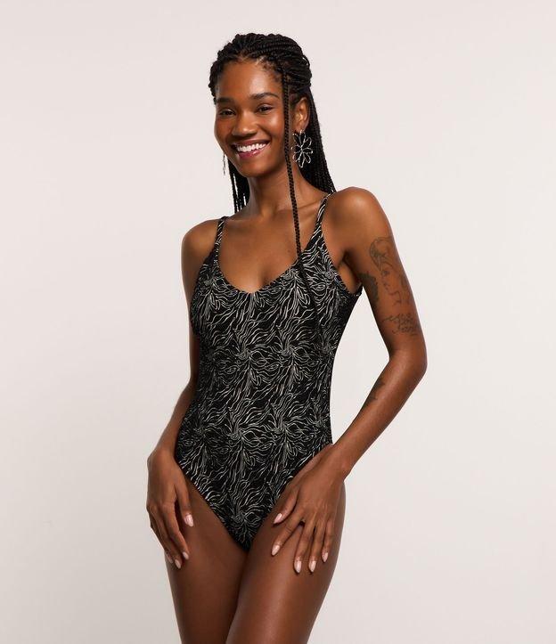 Maiô em Microfibra com Decote nas Costas e Alças Finas - 1