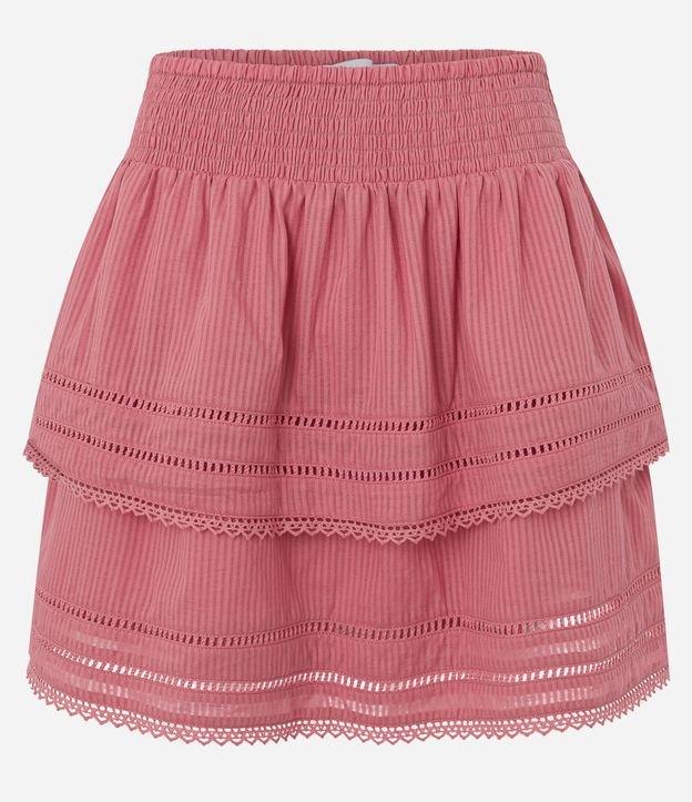 Saia Curta em Cambraia com Babados e Entremeios - 1