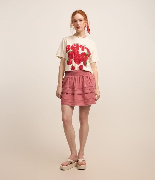 Saia Curta em Cambraia com Babados e Entremeios - 2