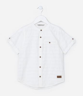 Camisa Infantil Texturizada com Bolsinho - Tam 5 a 14 Anos