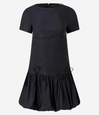 Vestido Balonê em Bengaline com Lacinhos na Cintura