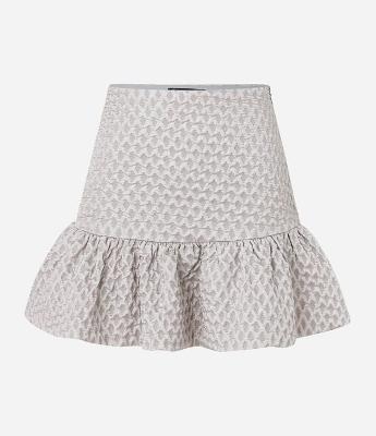 Saia Balonê Curta com Textura Jacquard