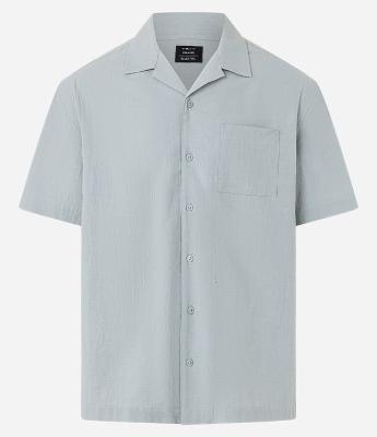 Camisa Relaxed em Tricoline com Textura Bowling