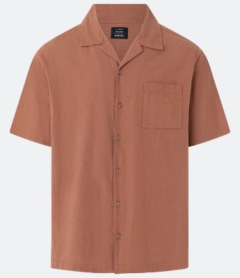 Camisa Relaxed em Tricoline com Textura Bowling