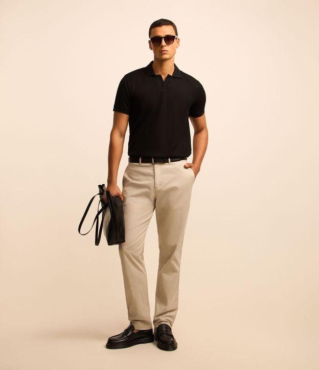 Calça em Algodão Acetinada com Cós Passante - 1