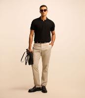 Calça em Algodão Acetinada com Cós Passante - 1