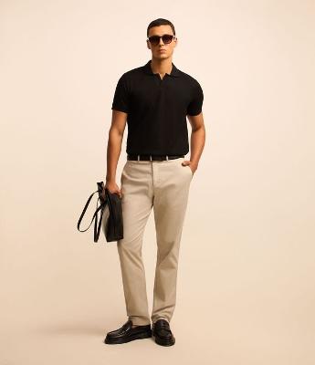 Calça em Algodão Acetinada com Cós Passante