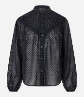 Camisa em Chiffon com Lastex e Aplicações Bordadas - 1