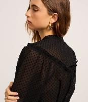 Camisa em Chiffon com Lastex e Aplicações Bordadas - 2