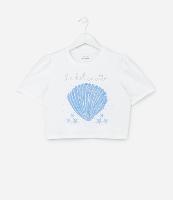 Blusa Infantil com Estampa de Conchas e Brilhos - Tam 5 a 14 Anos - 1