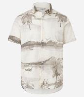 Camisa Regular em Voil com Estampa de Praia - 1