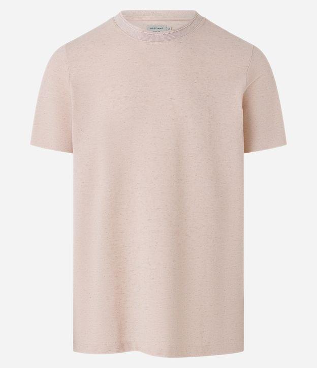 Camiseta Regular em Algodão com Textura - 1