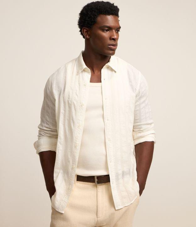 Camisa Regular em Algodão com Textura e Furinhos - 2