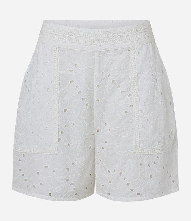Short em Laise com Cós Alfaiatado e Detalhe Bordado - 1