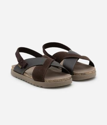 Sandália Infantil em PU com Tiras Cruzadas Molekinho - Tam 20 a 26